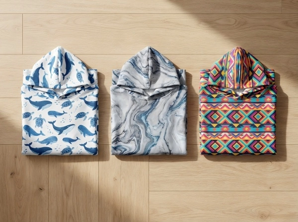 eco friendly towel ponchos print