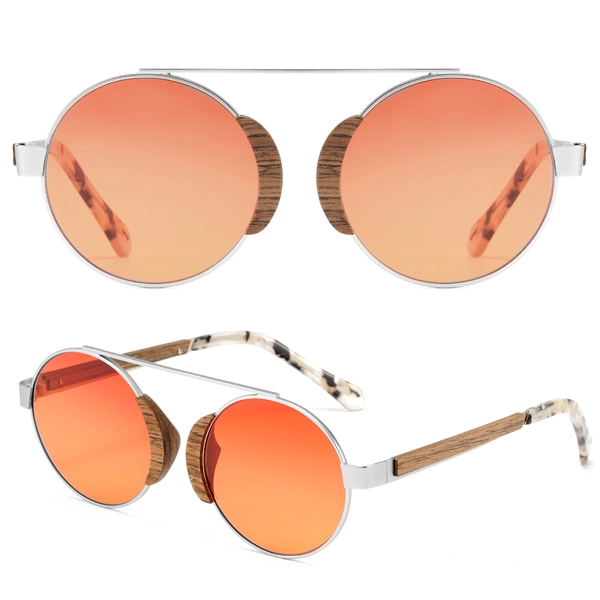 0099-C3 Nogal + Metal plateado + acetato