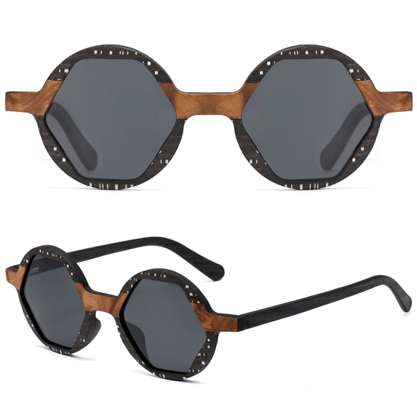0450-c2 Perla Negra + Burel gafas de sol de madera 0450-c2